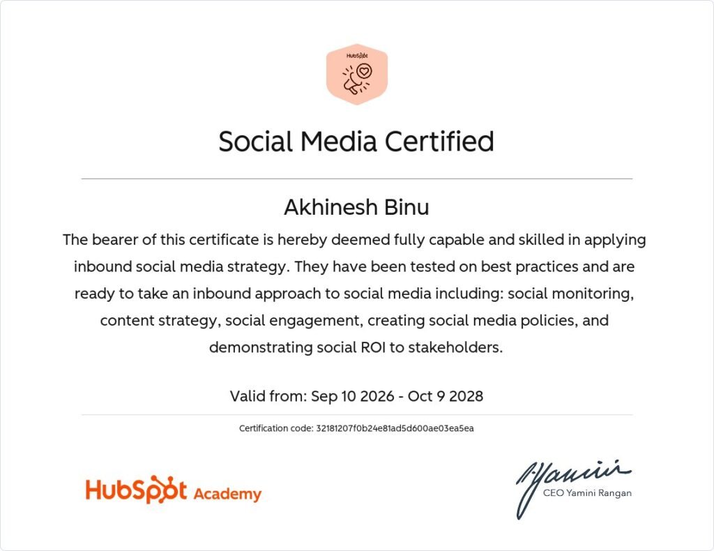 SMM HB CERTIFICATE